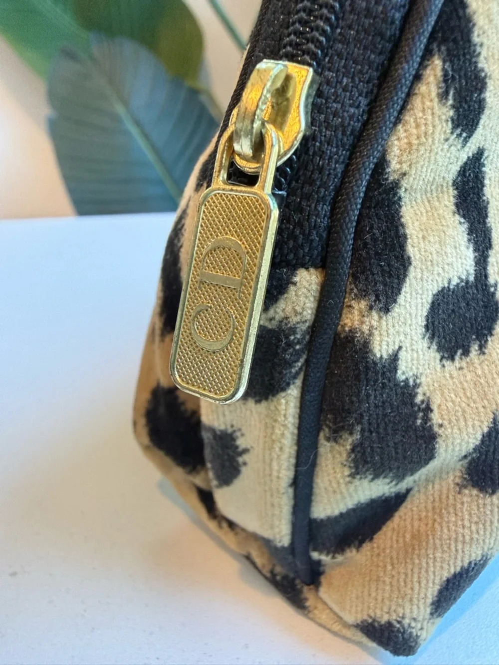 Christian Dior ‘Leopard Velvet Pouch’